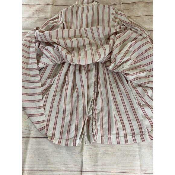 A Loves A Women's Beige, Red Stripe Long Sleeve Button Front Dress - Large - Picture 14 of 14